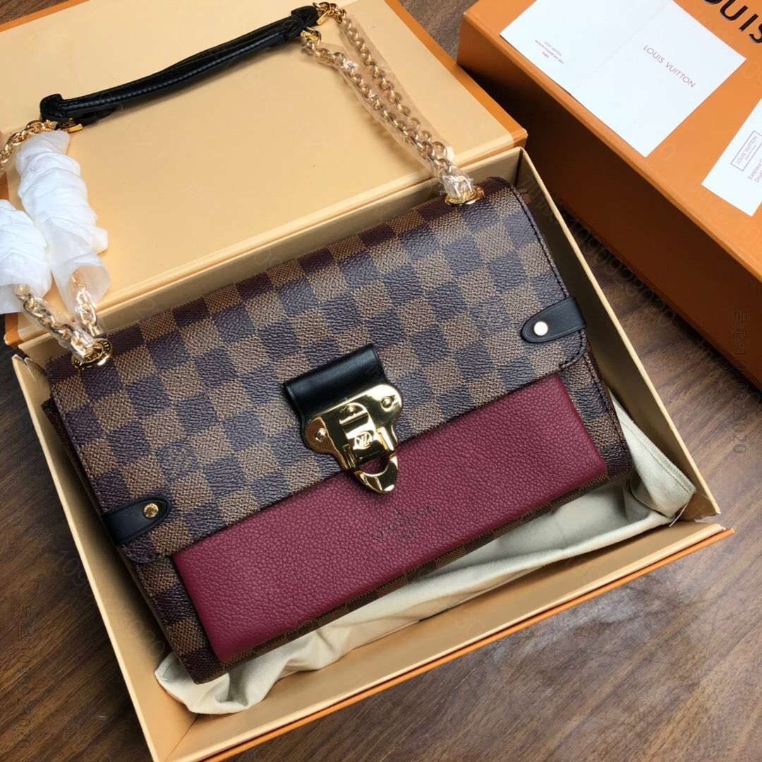 LV/路易威登 棋盘格Vavin小号手袋单肩链条包 N40109