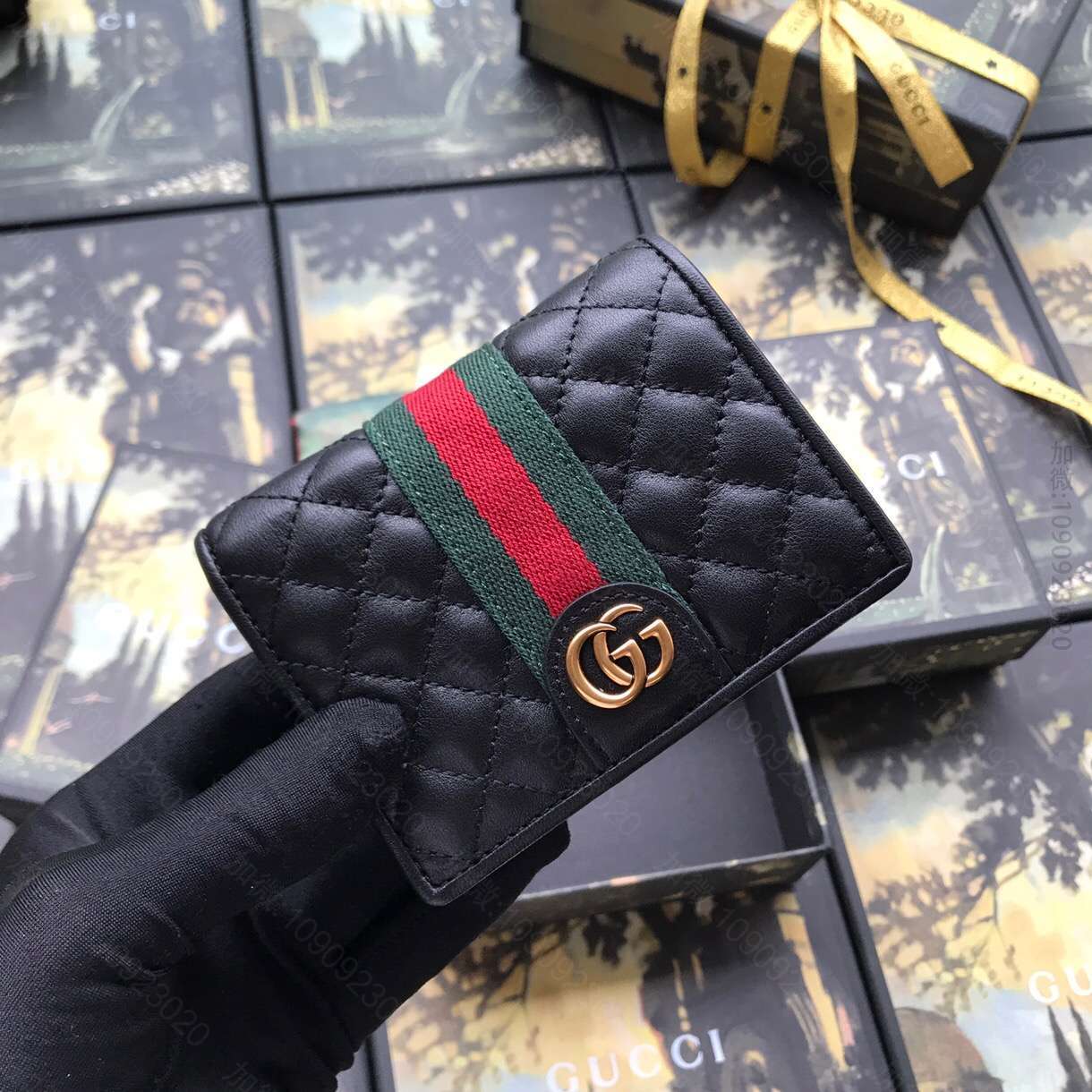 Gucci古驰/536453平纹黑全皮