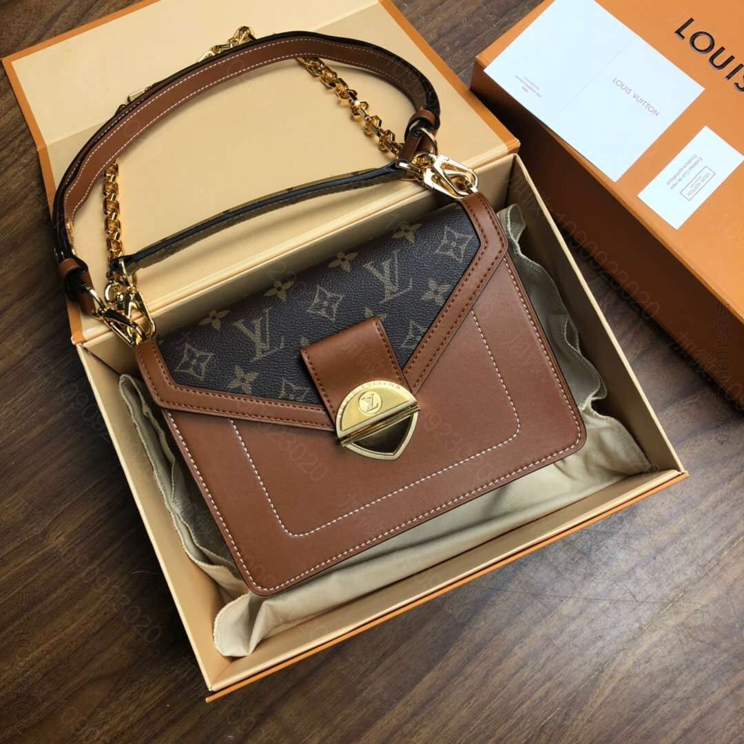 LV Biface手袋 复古老花拼皮邮差单肩斜挎手提女包 M44386
