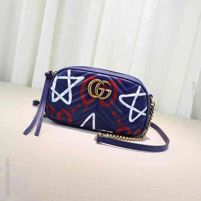 Gucci古驰 新品 款号：447632蓝色涂鸦，My Good Life'...
