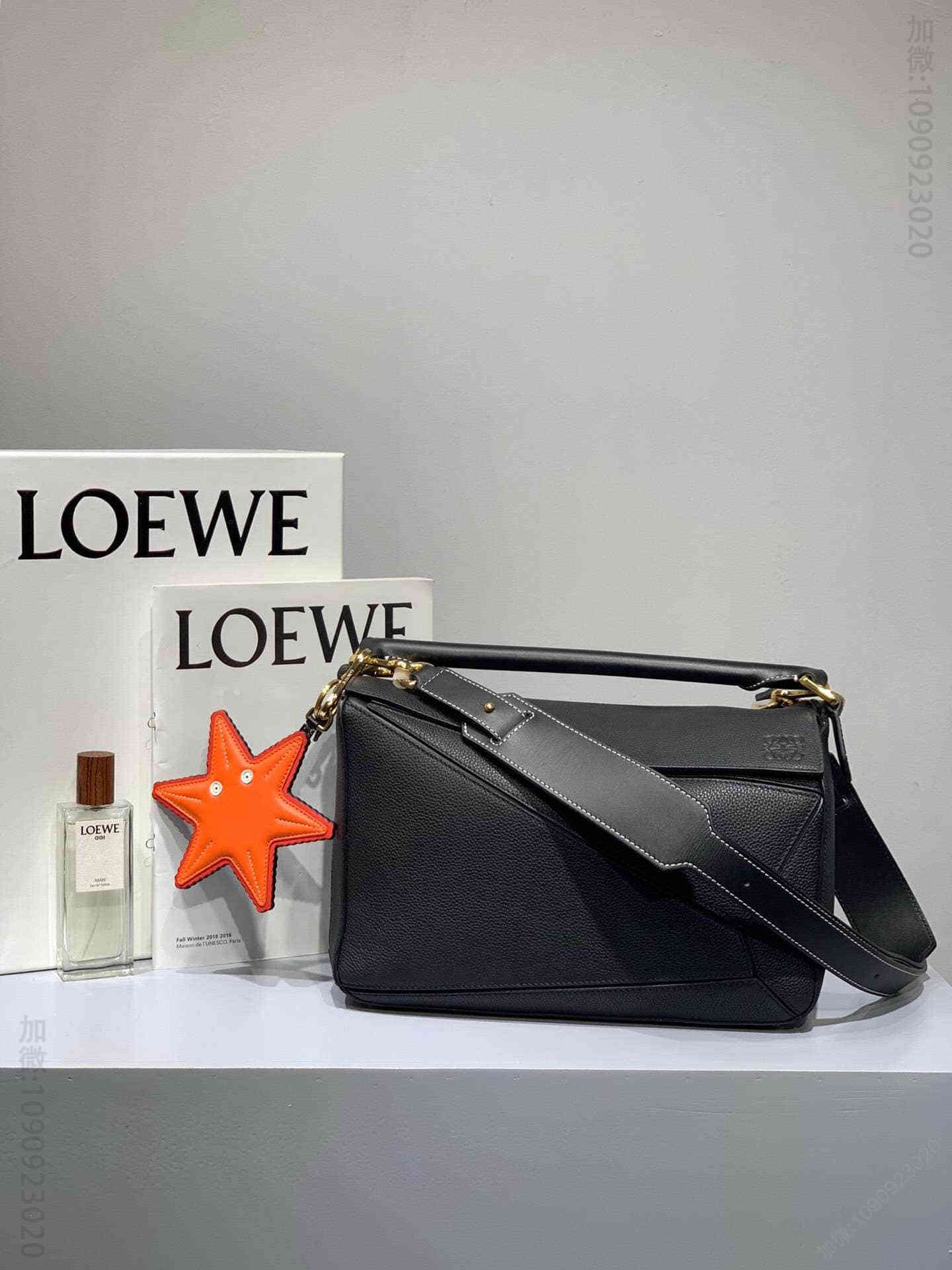 原单罗意威女士手提包 罗意威女士手提包 Loewe/罗意威 黑色 Puzzle29cm中号几何包 