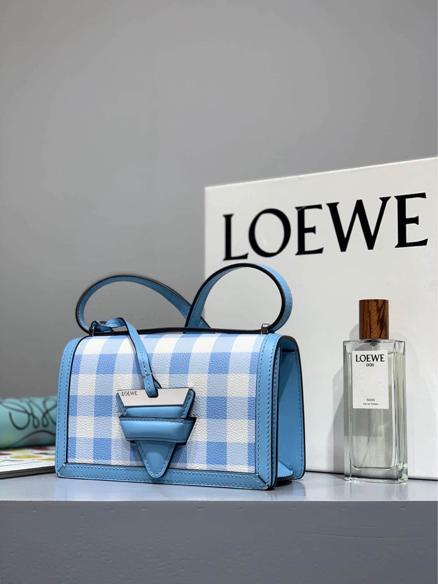Loewe/罗意威 Barcelona Gingham Small Bag ...