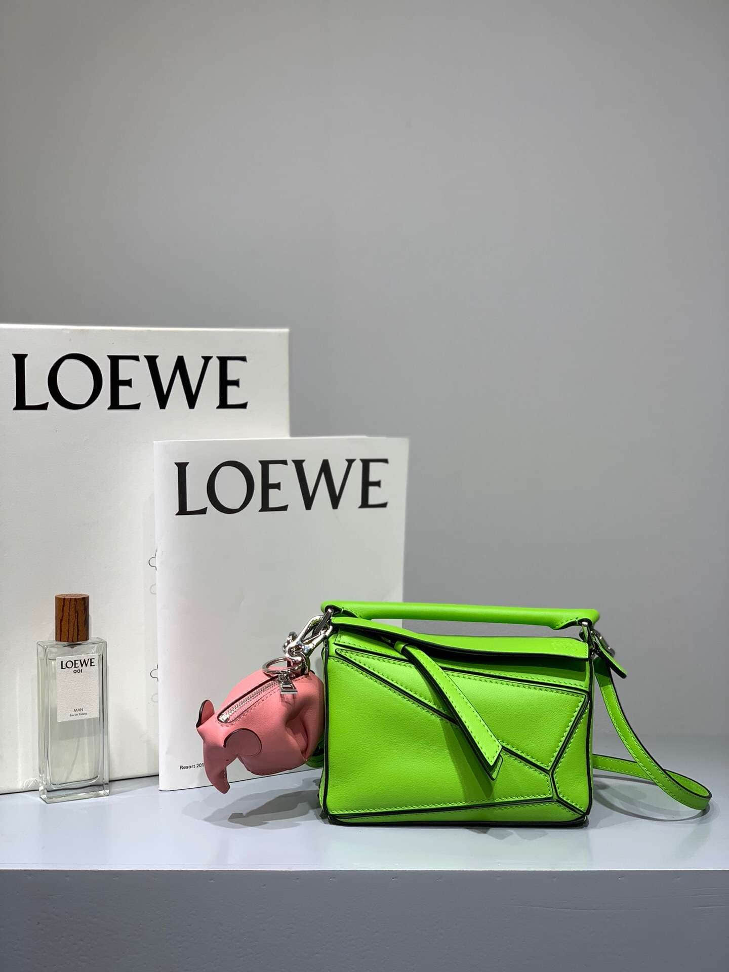 Loewe/罗意威 果绿 迷你Mini Puzzle几何包（18cm）