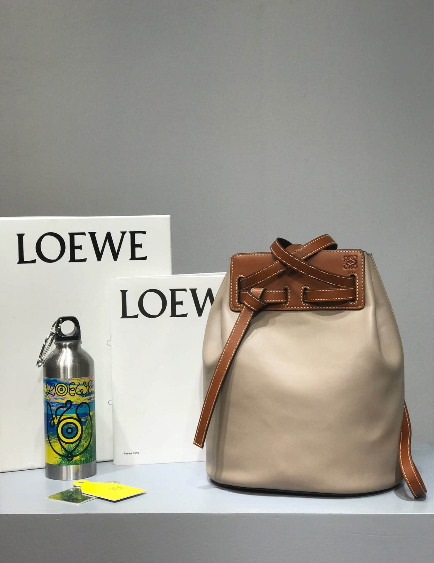 Loewe罗意威 Lazo Bucket 拼色牛皮手提包 单肩包 水桶包