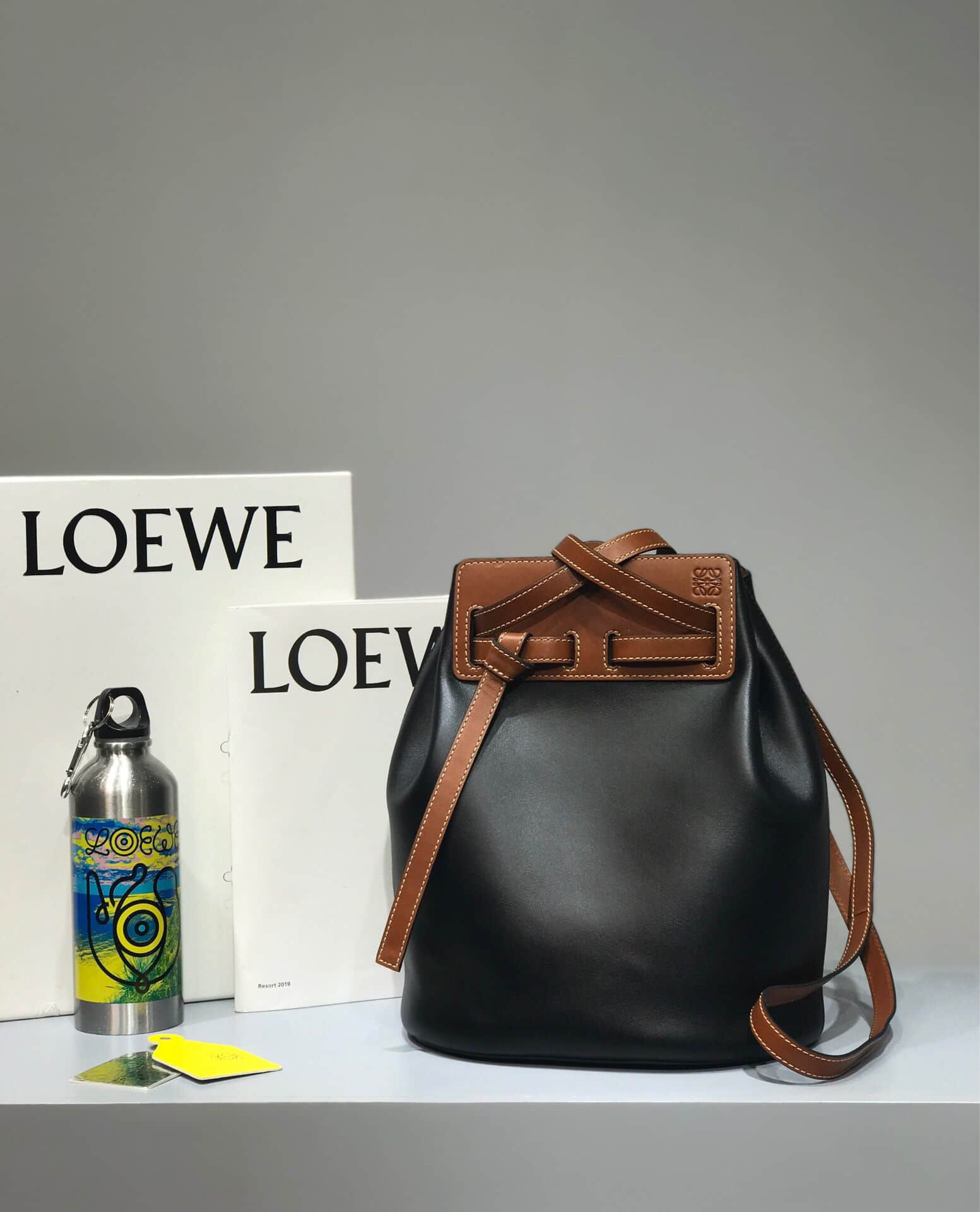 Loewe罗意威 Lazo Bucket 拼色牛皮手提包 单肩包 水桶包