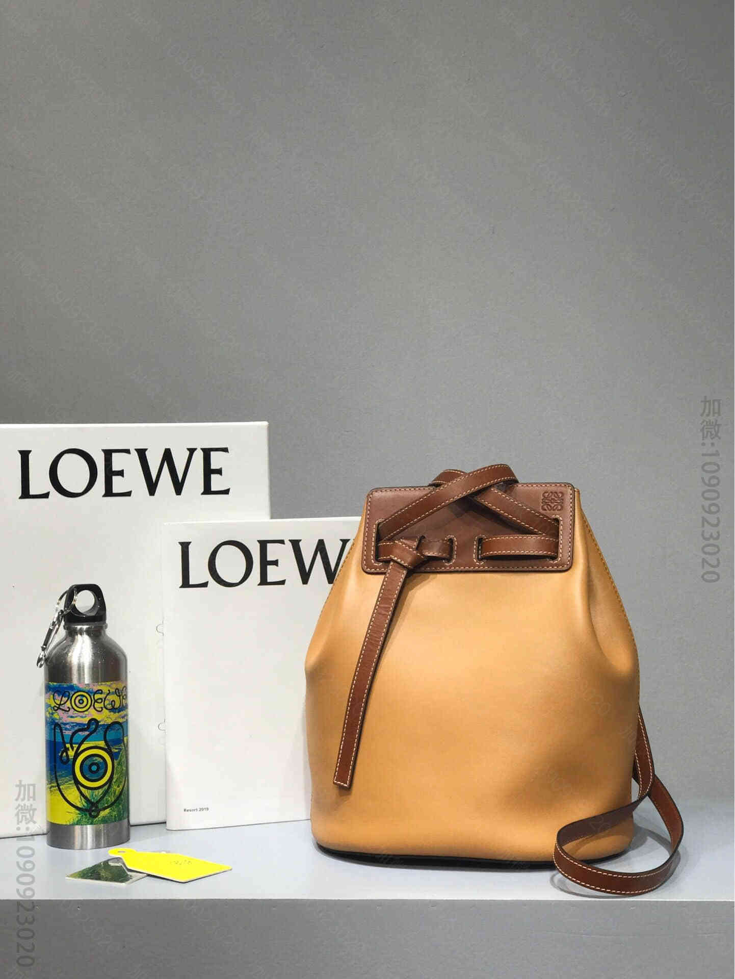 Loewe罗意威 Lazo Bucket 拼色牛皮手提包 单肩包 水桶包