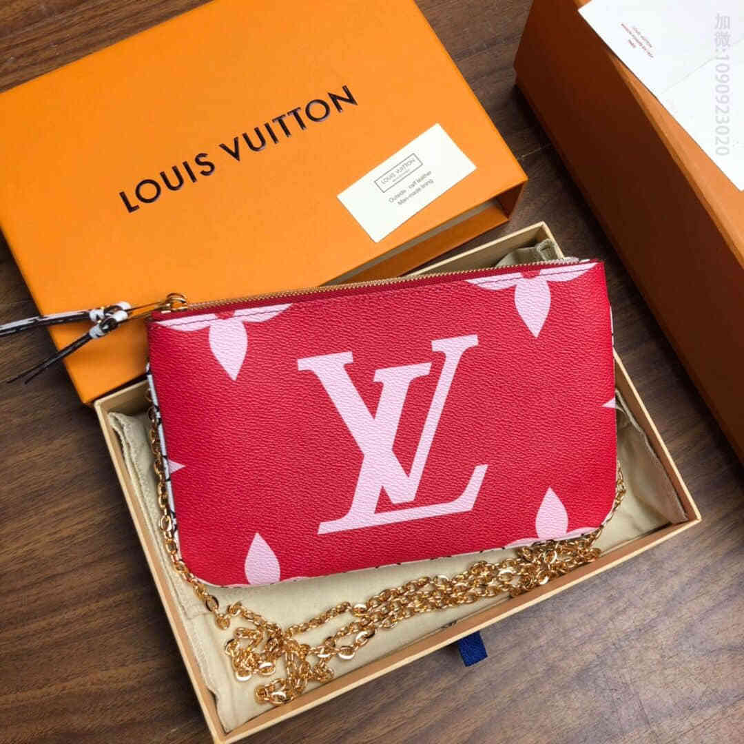 LV M67561 Pochette Double Zip 链条钱夹双层斜挎包