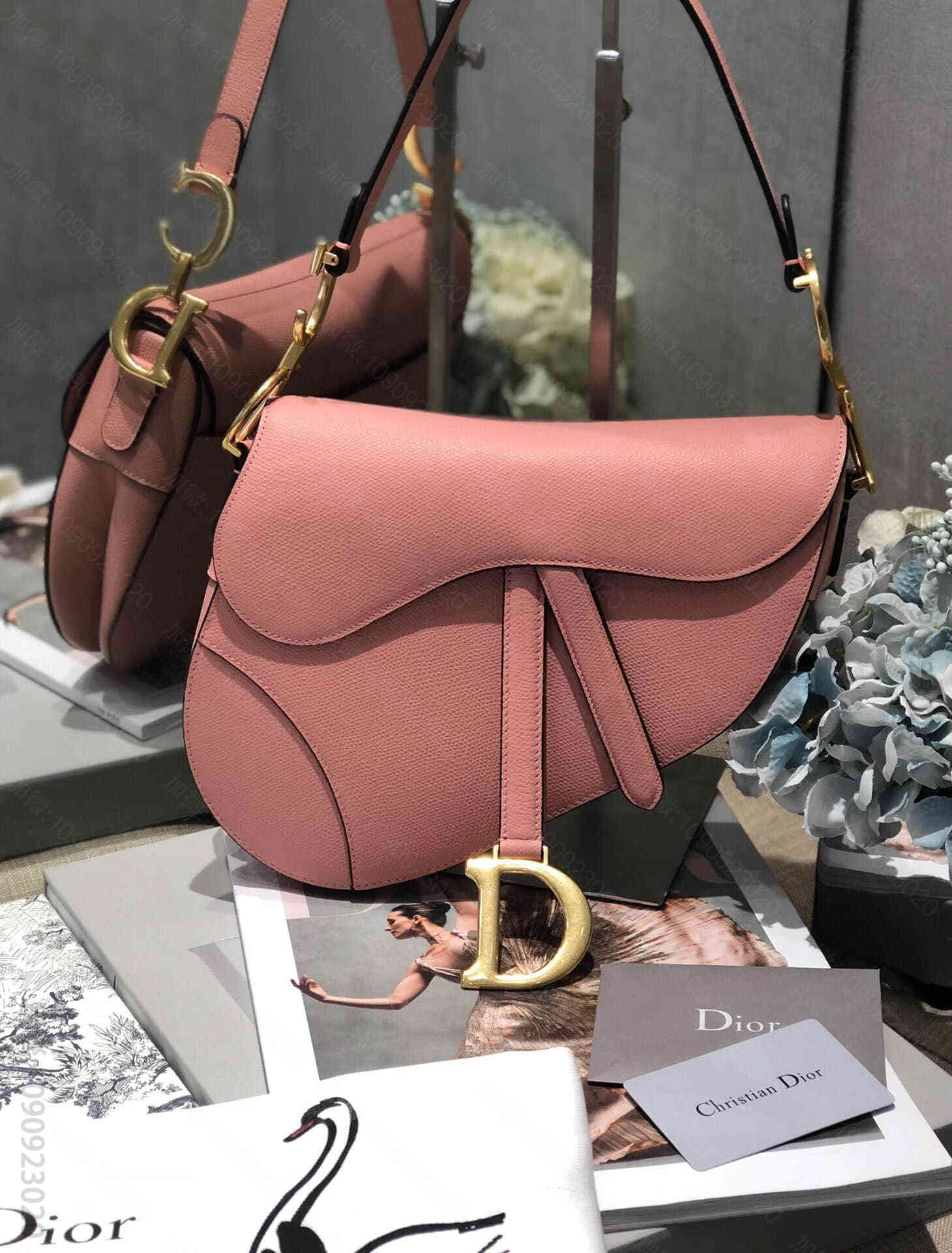 Dior/迪奥 2023新款糖果粉Saddle Bag大号马鞍包
