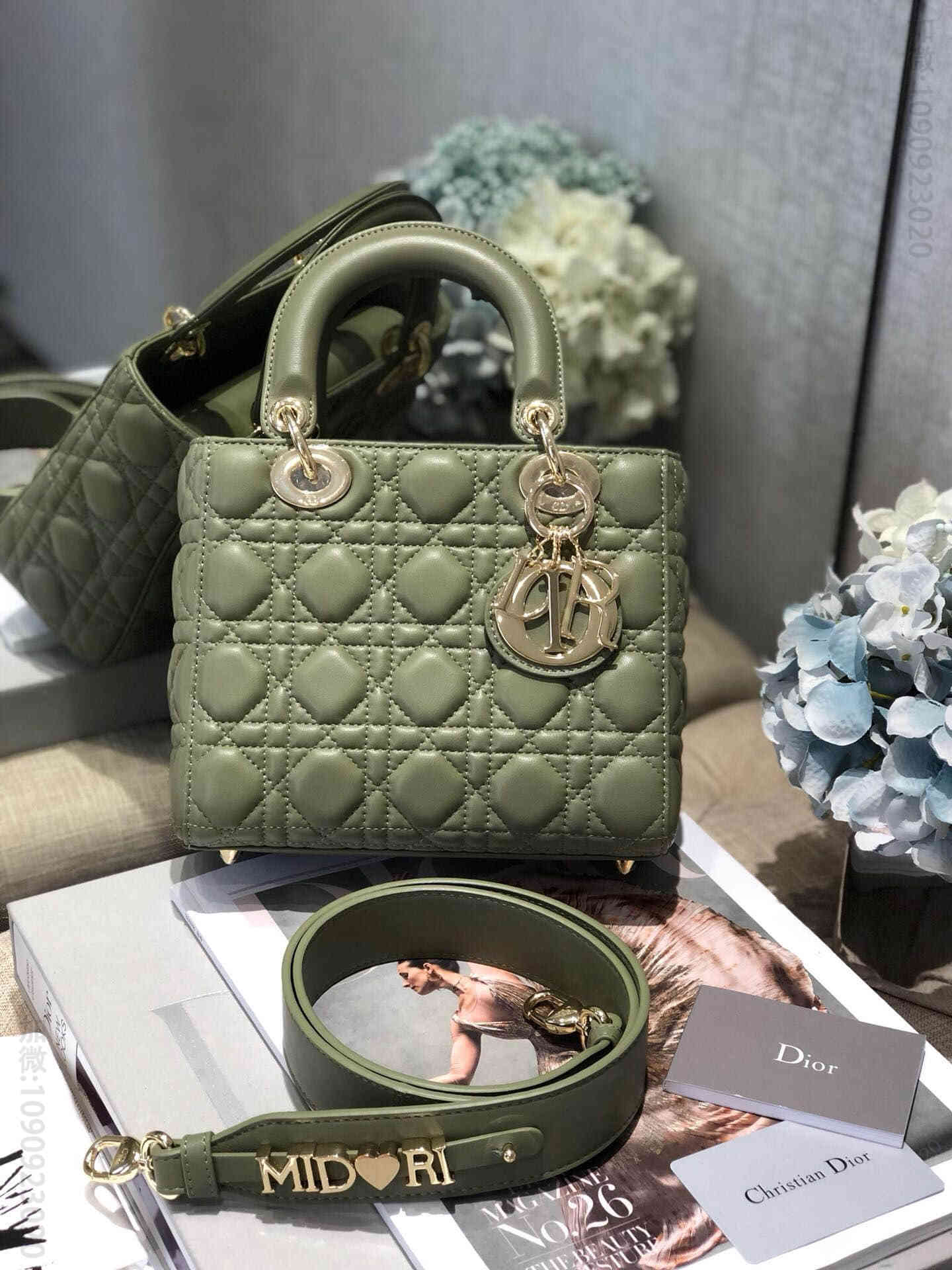 Dior/迪奥 My ABC新款4格徽章戴妃包 抹茶绿