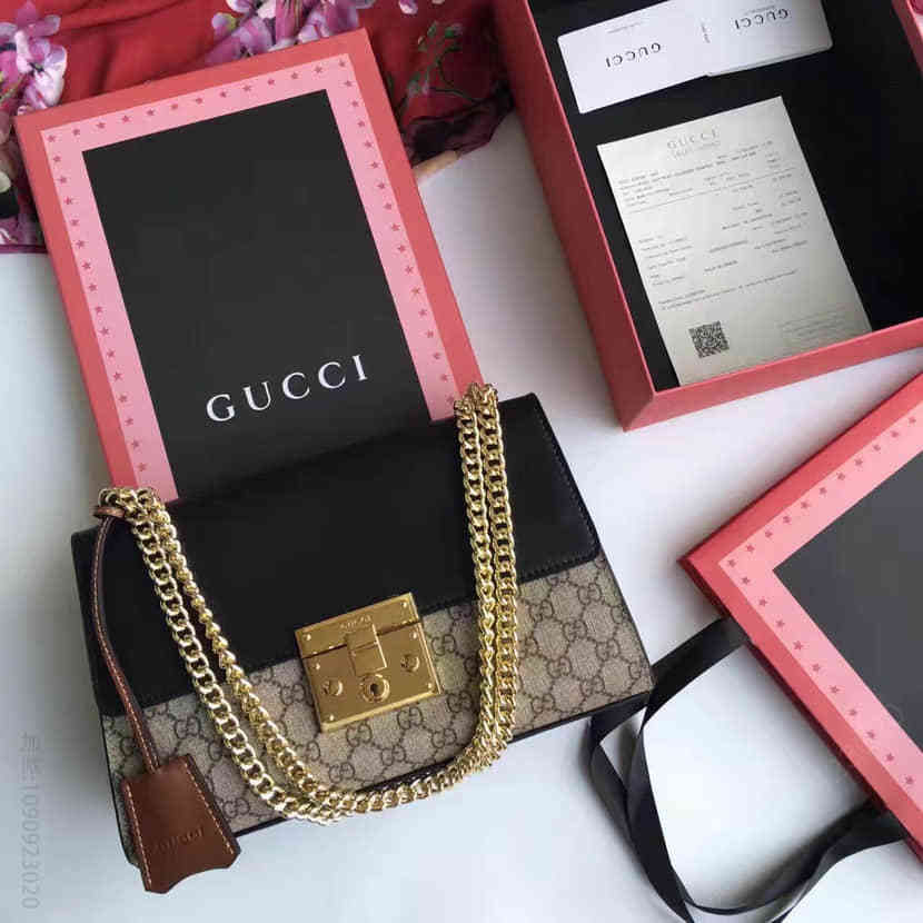 Gucci古驰 日本官网 Padlock GG 高级人造革肩背斜挎包409486