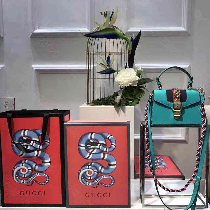 Gucci古驰 香港专柜同款 470270 Sylvie真皮迷你手袋 尼龙织...