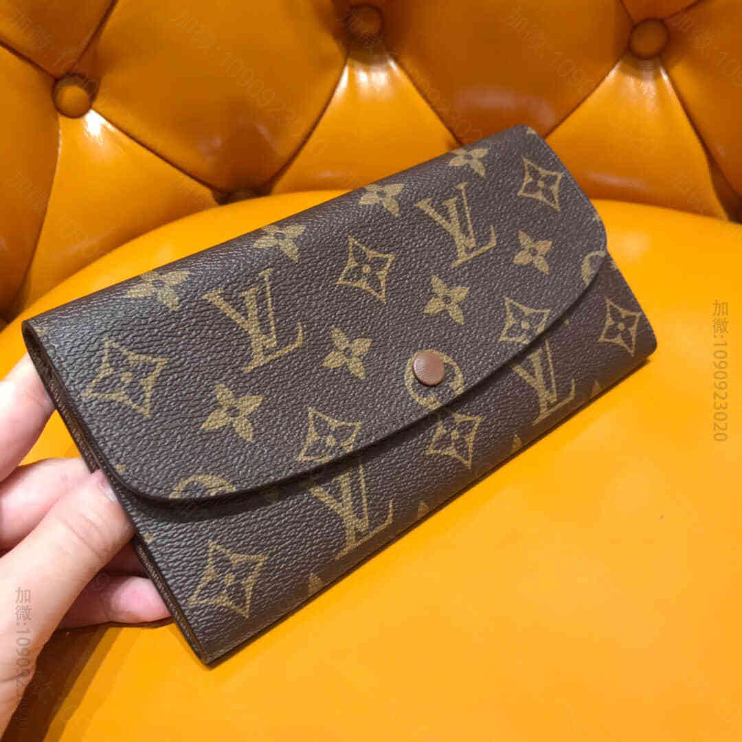 LV 老花咖啡长豆Emilie钱夹 M60696