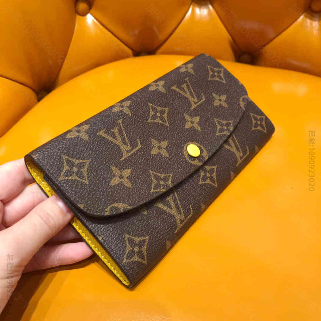 LV 老花芒果黄长豆Emilie钱夹 M60696