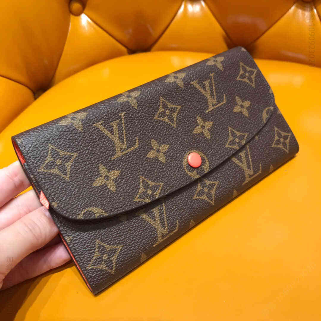 LV 老花美人粉长豆Emilie钱夹 M60696