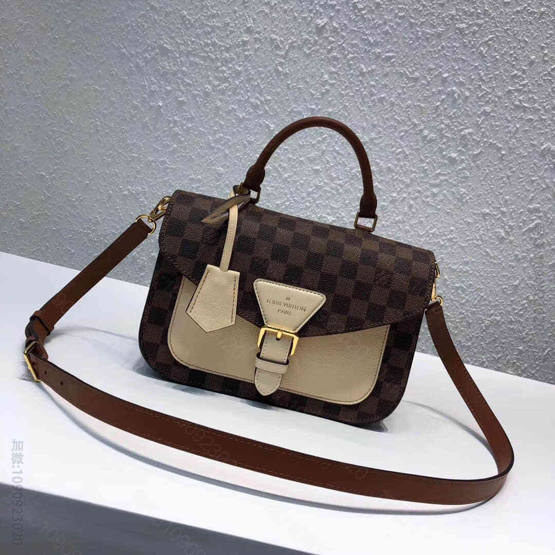 LV N40148 棋盘格拼皮Crossbody手袋邮差包