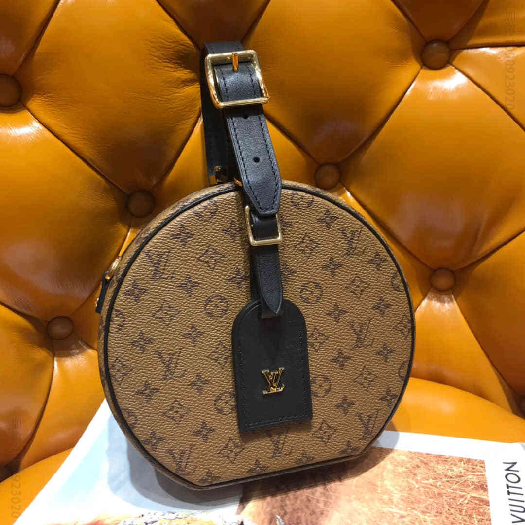 LV M43510 Petite Boite Chapeau 手袋 拼色圆饼包