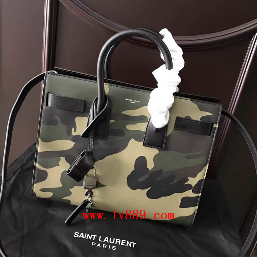海外渠道代购 圣罗兰Saint Laurent sac de jour 经典风琴包迷彩系列手提包324823
