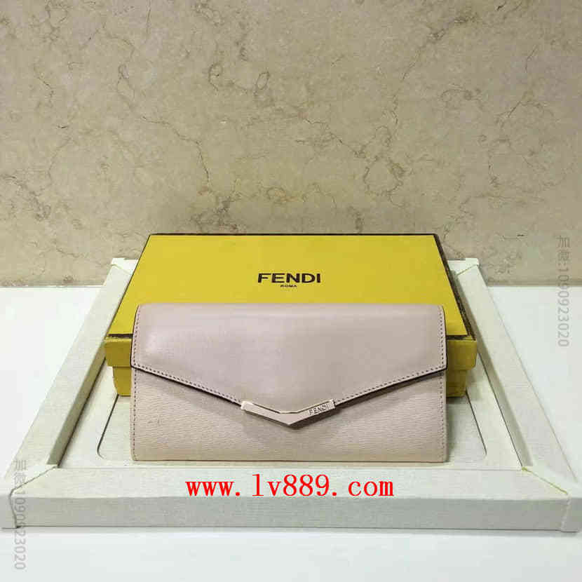 芬迪FENDI 2JOURS 0306小牛皮按扣翻盖 女士长款皮夹