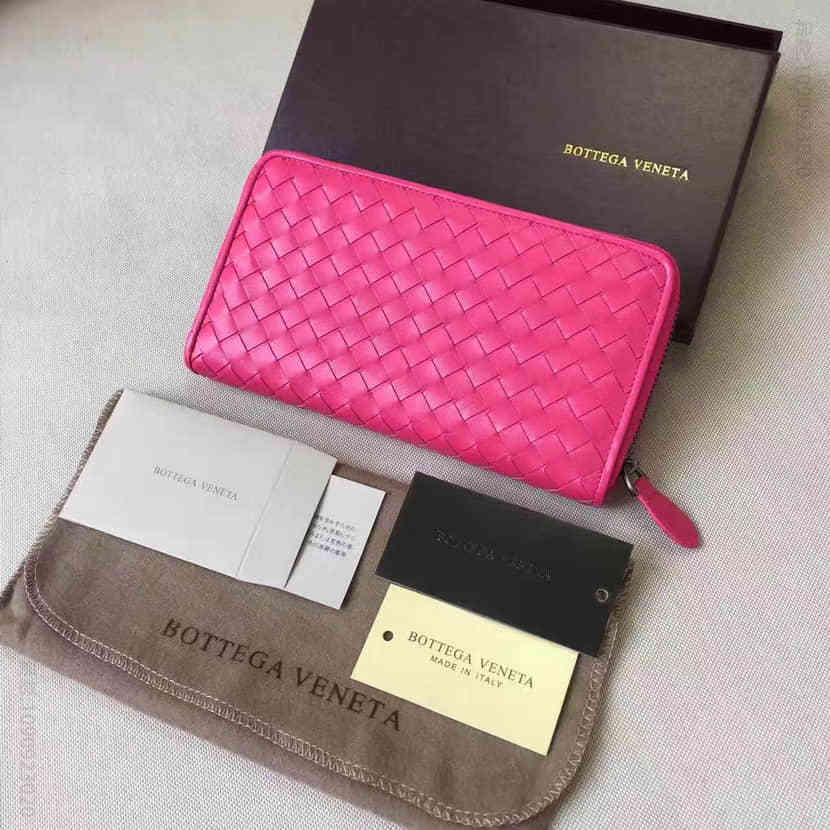 原单Bottega Veneta专柜新品编织小牛皮长款拉链钱包1571