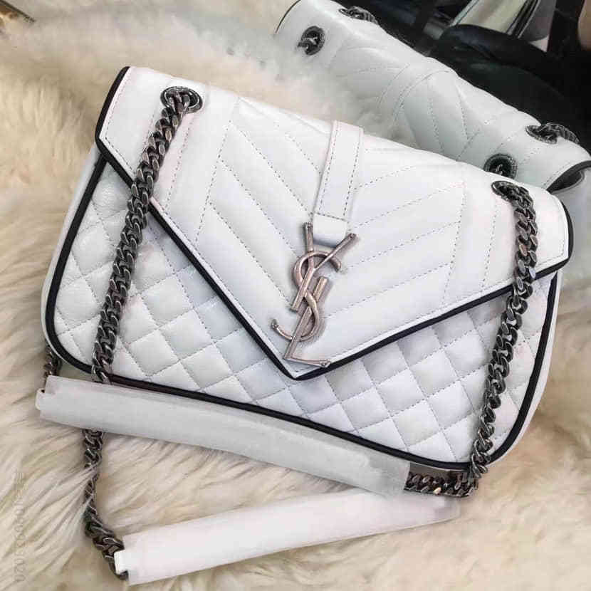 圣罗兰经典中号MONOGRAM SAINT LAURENT前翻盖包真皮链条挎包428125