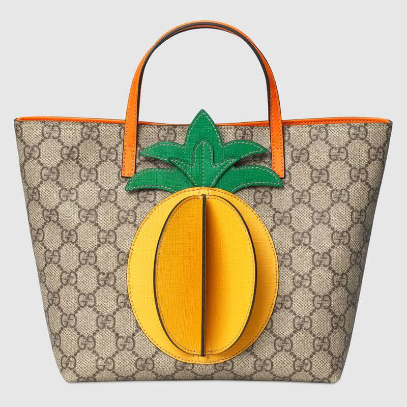 奢侈品牌 古驰女包购物袋 Gucci 儿童 GG 菠萝托特包购物袋 580840 KWZCN 9754 
