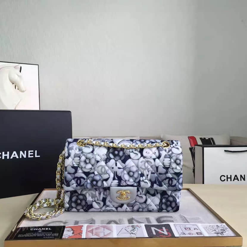 美国官网Chanel香奈儿尾货原单专柜最新款限量山茶花印花单肩斜挎包