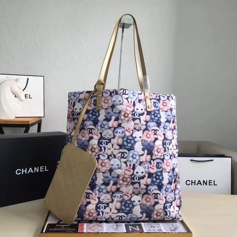 Chanel香奈儿海外原单专柜最新品限量山茶花印花手提袋