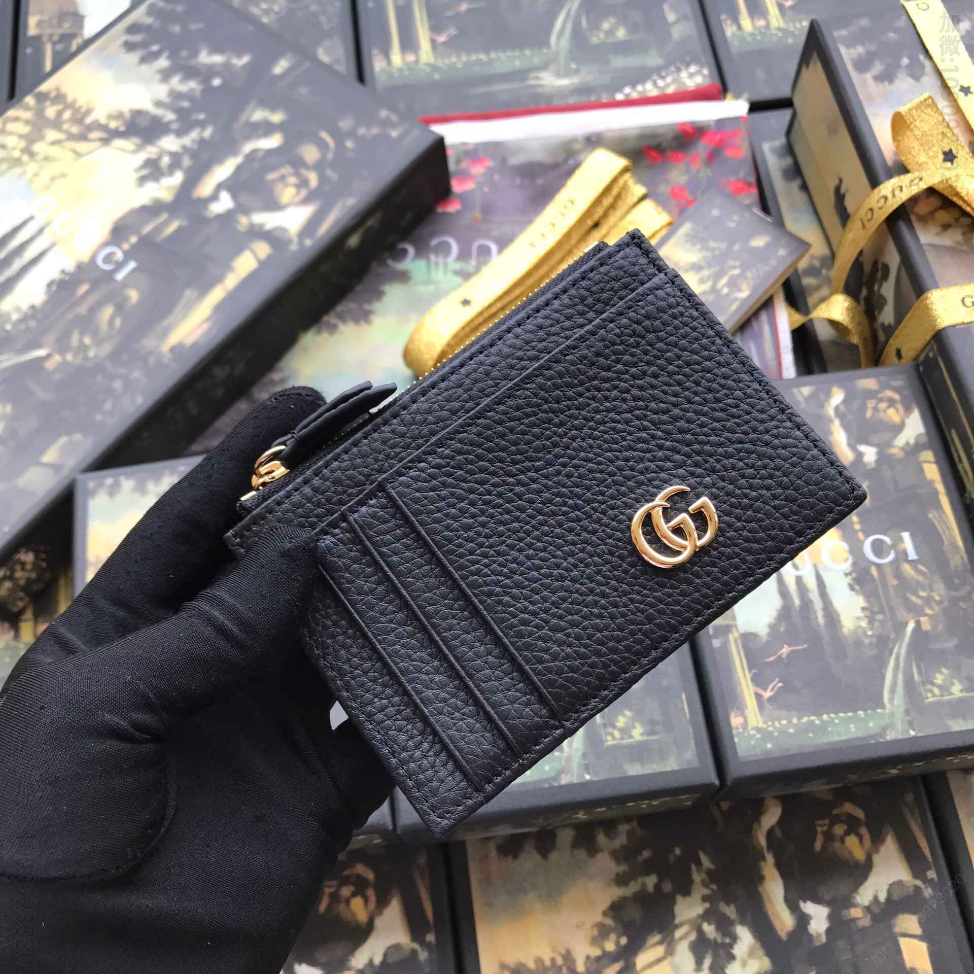 Gucci古驰 GG Marmont 系列卡包 574804 CAO0G 1000