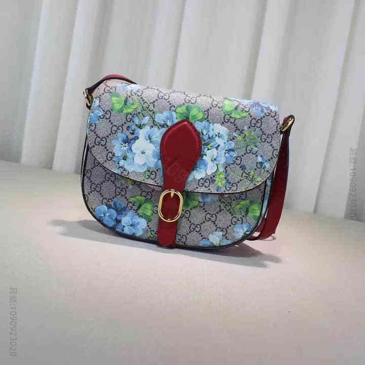 Gucci古驰 /16秋冬新款单肩斜挎女包 432150 G 冰兰大红
