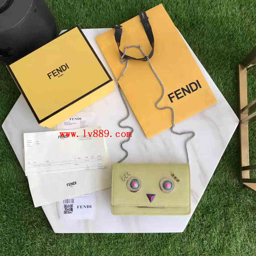 官网同款 2017春季新款 芬迪FENDI 2346 小鸡系列图案链条包