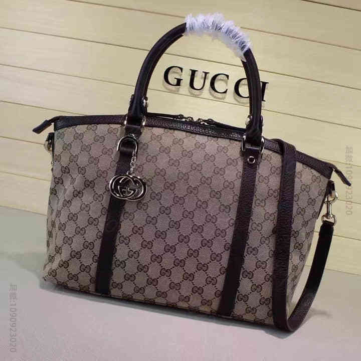 Gucci古驰 原单/ 341503咖啡G 帆布手提肩背女包