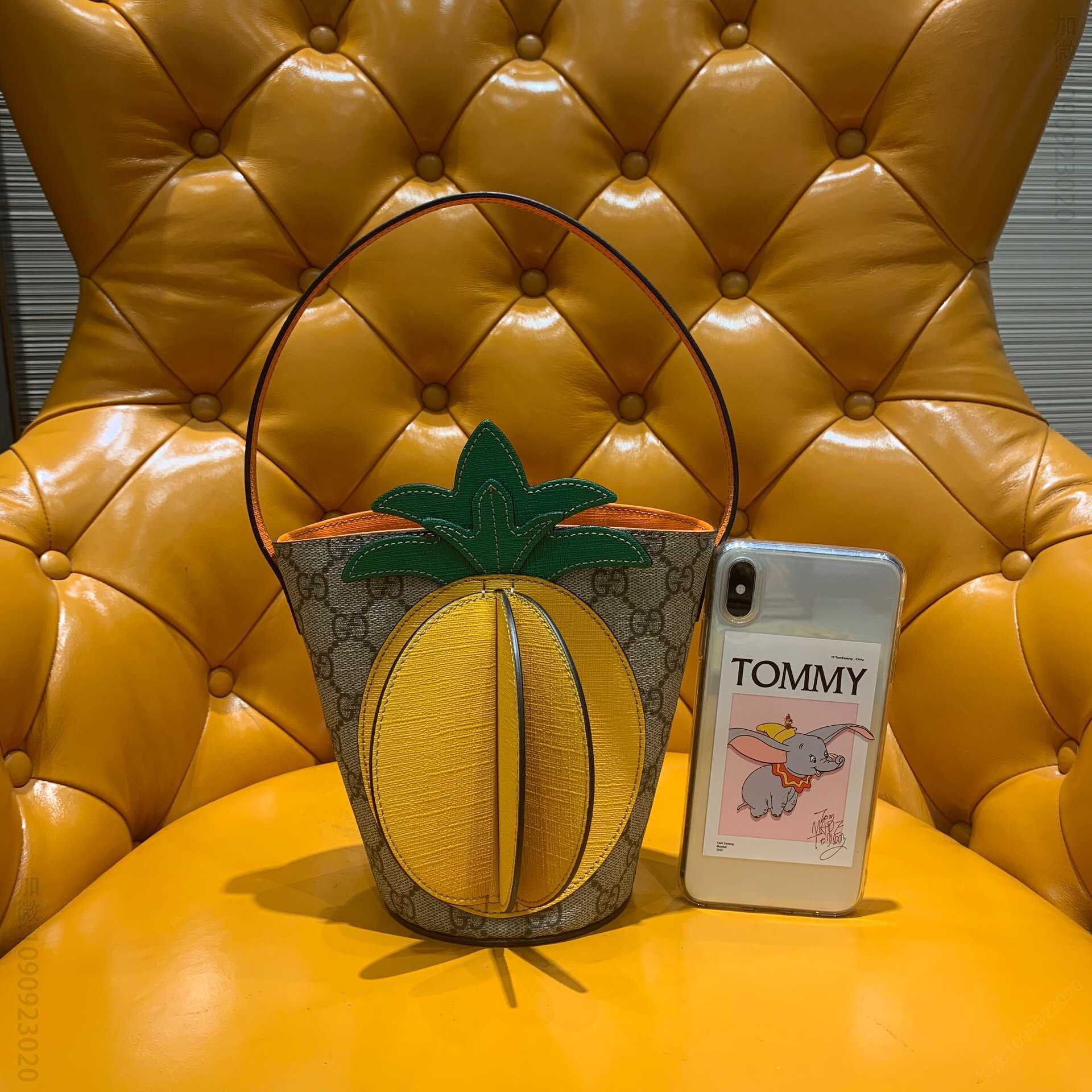 Gucci古驰 Children's GG bucket bag with pineapple 580850