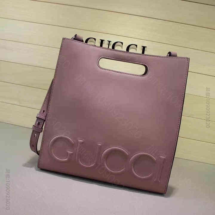 Gucci古驰 顶级新款小号购物袋配以浮雕 409380裸粉