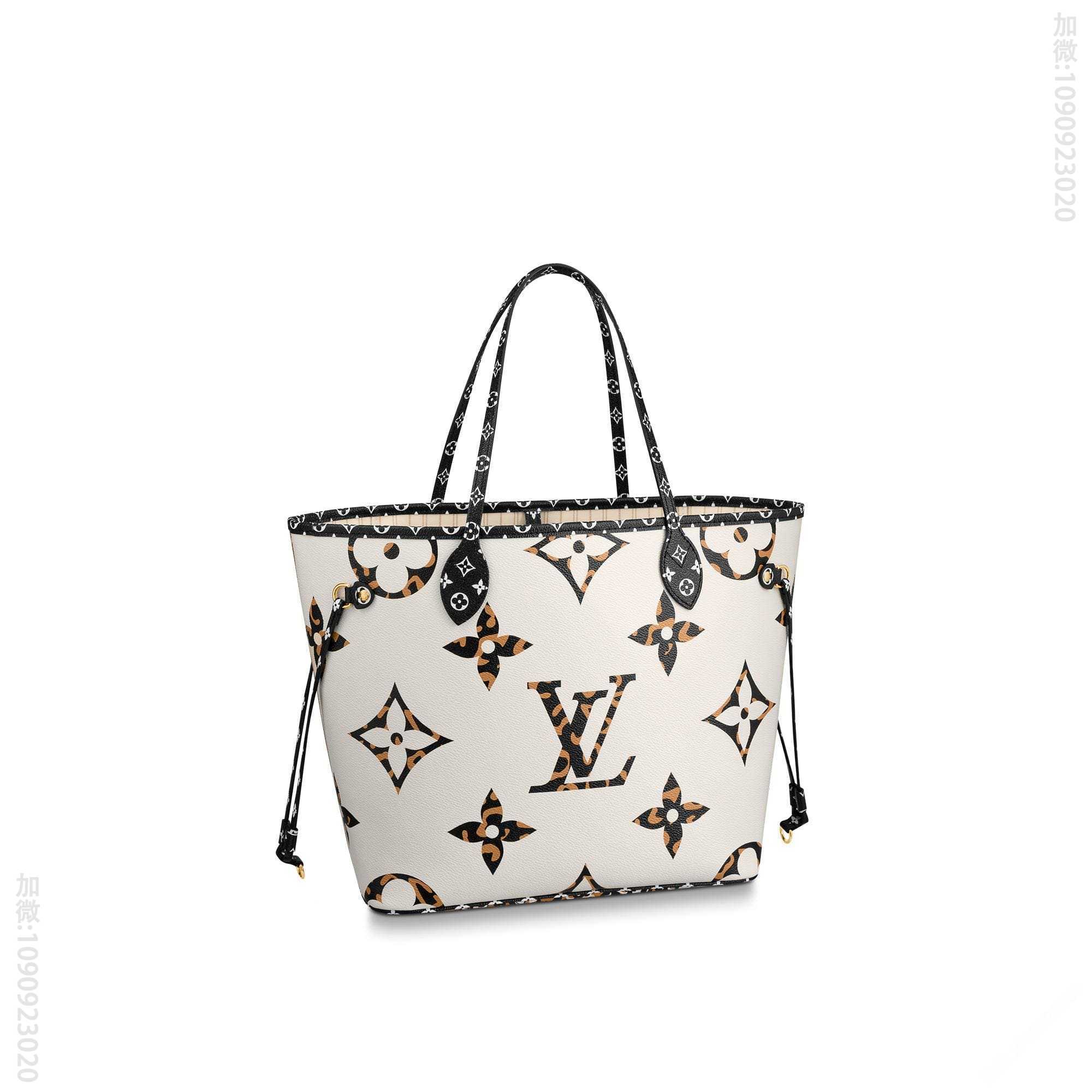 LV M44716 丛林系列豹纹新款Neverfull中号购物袋