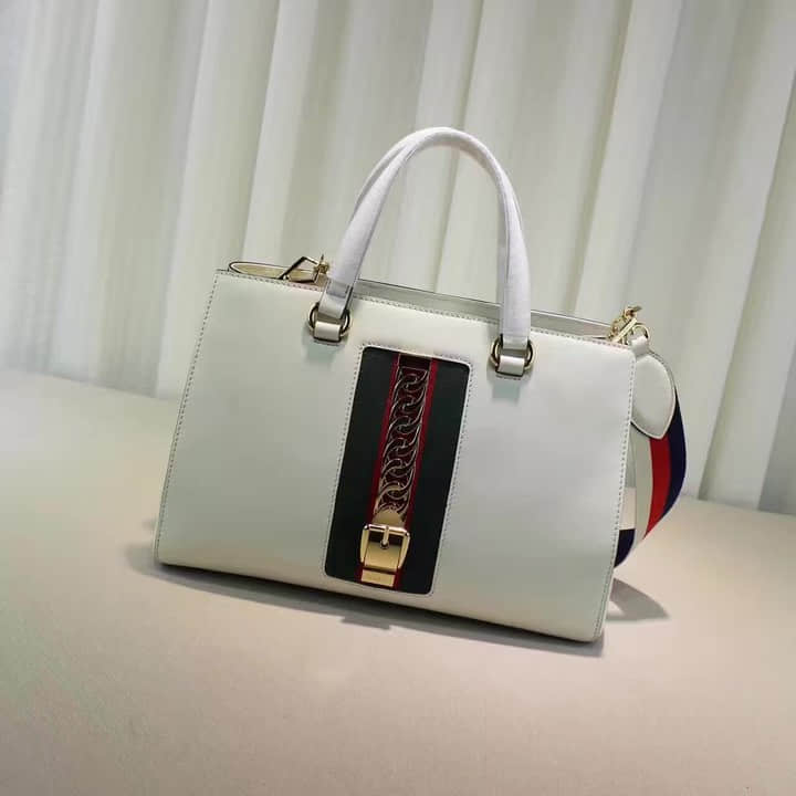 古驰女包 Gucci 古驰女士手提包 原单 新到商品 453790白色 潮牌女包手提包 