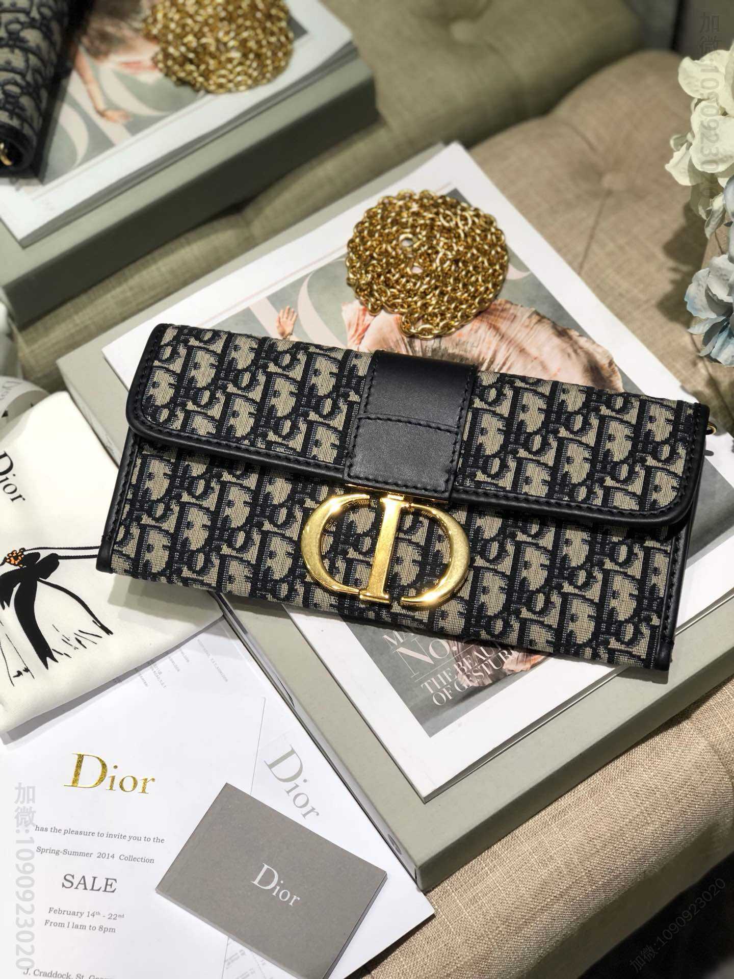 Dior/迪奥 30 MONTAIGNE提花帆布手拿包 M9206UTZQ_M928