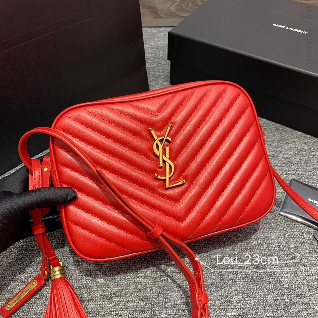 YSL/圣罗兰 LOU绗缝真皮相机包 520534红色