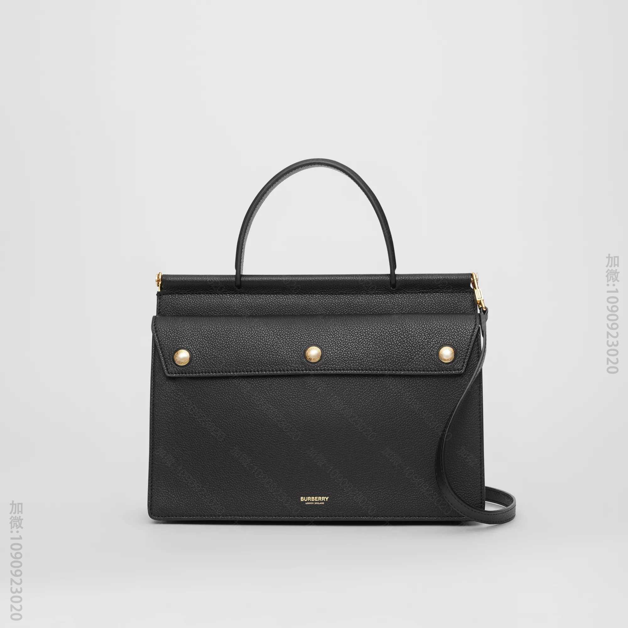 Burberry/巴宝莉 Title小号口袋装饰皮革泰尔特手袋 801462...