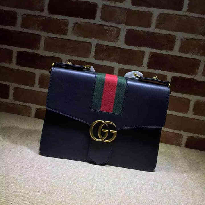 Gucci 原单古驰肩背包 原单16春夏新款原版皮质全皮多功能肩背包 421889克色 
