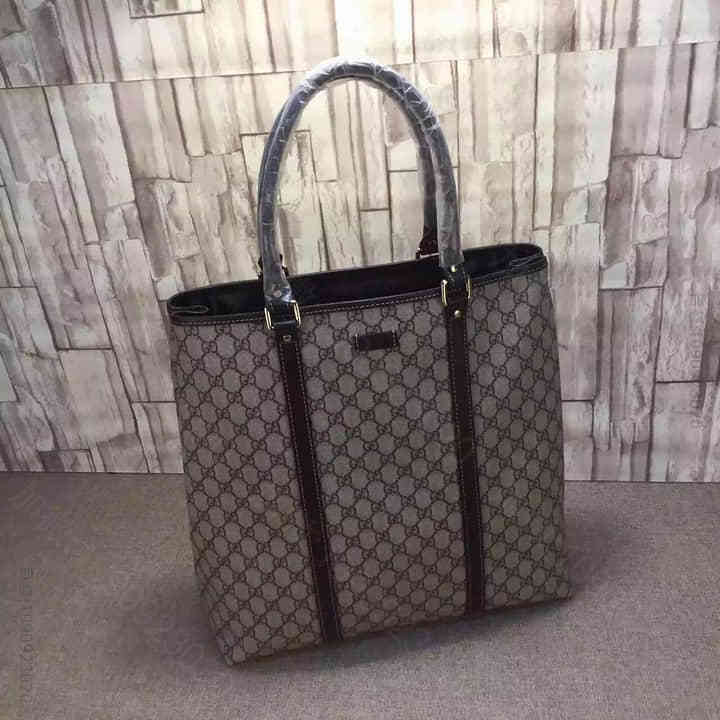 Gucci古驰 专柜原版皮质 223668啡PVC啡皮 购物包