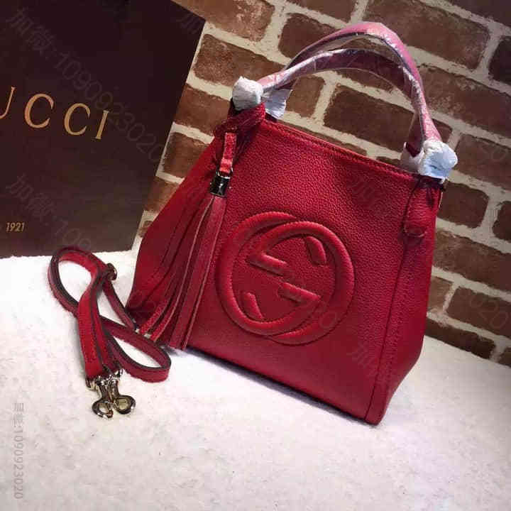 Gucci古驰 原单 soho流苏单肩小号肩背包 336751大红