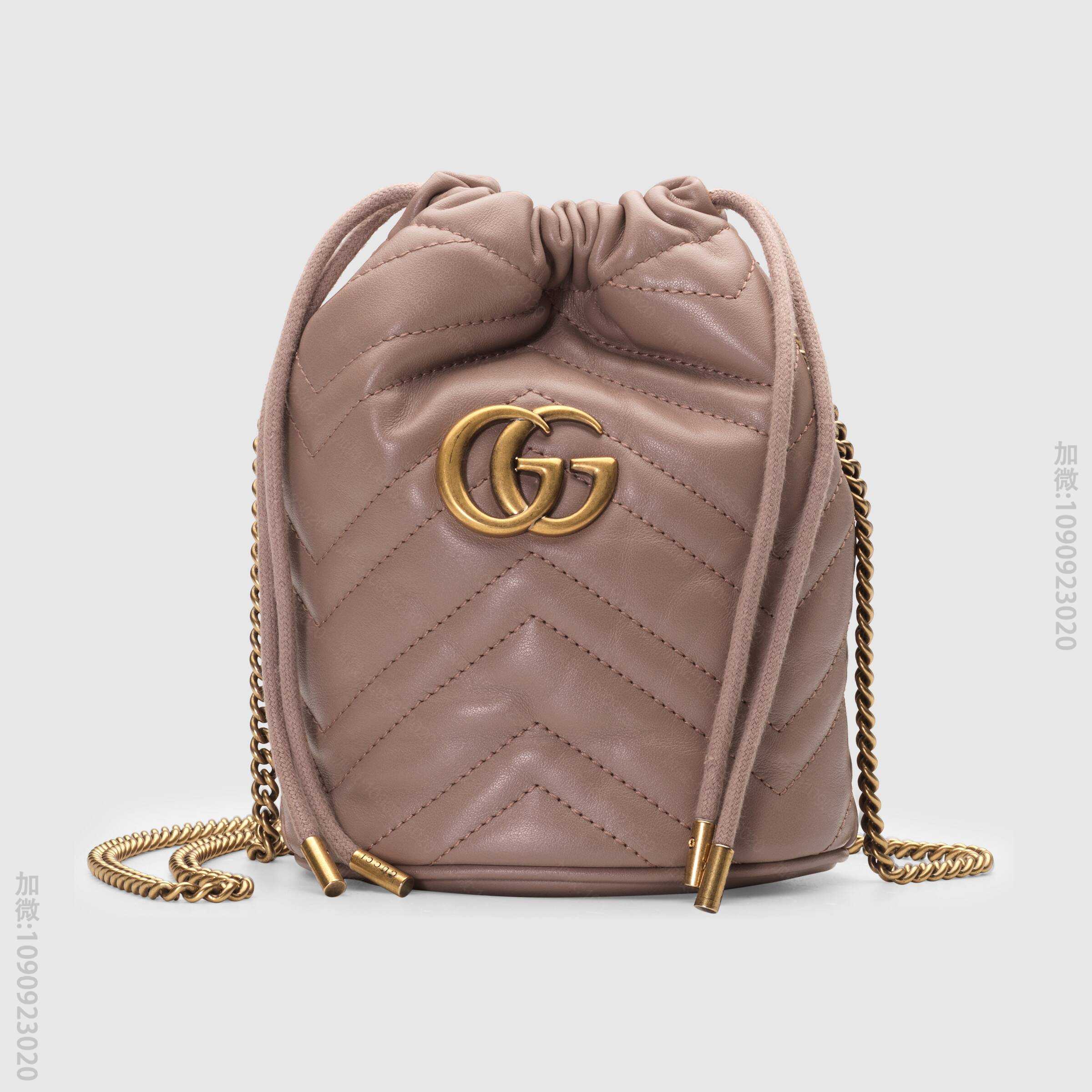 Gucci古驰 GG Marmont 系列迷你水桶包 575163 DTDR...