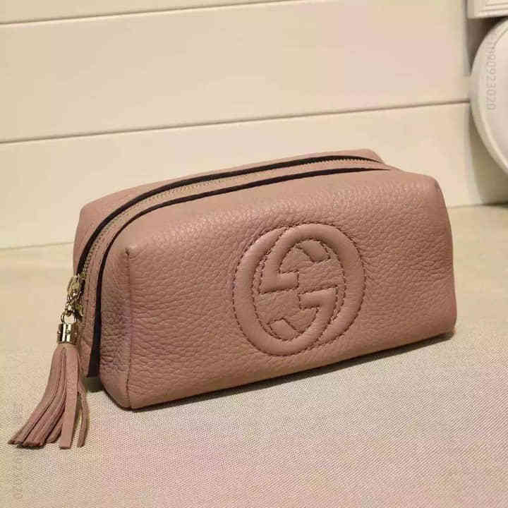 Gucci古驰 原单/钱包女16春款流苏拉链手拿钱袋308636 裸粉