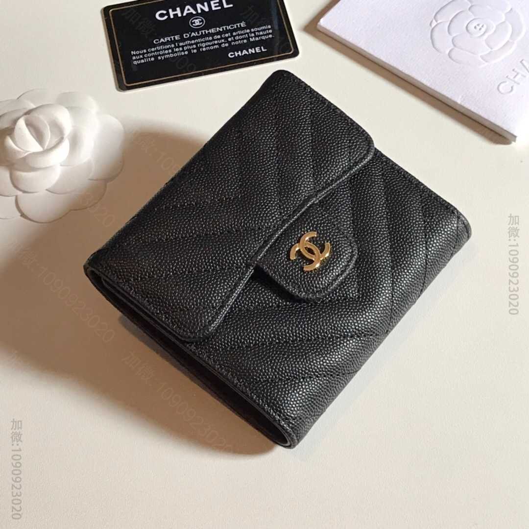 Chanel/香奈儿 V纹新款CF短三折钱包 82288