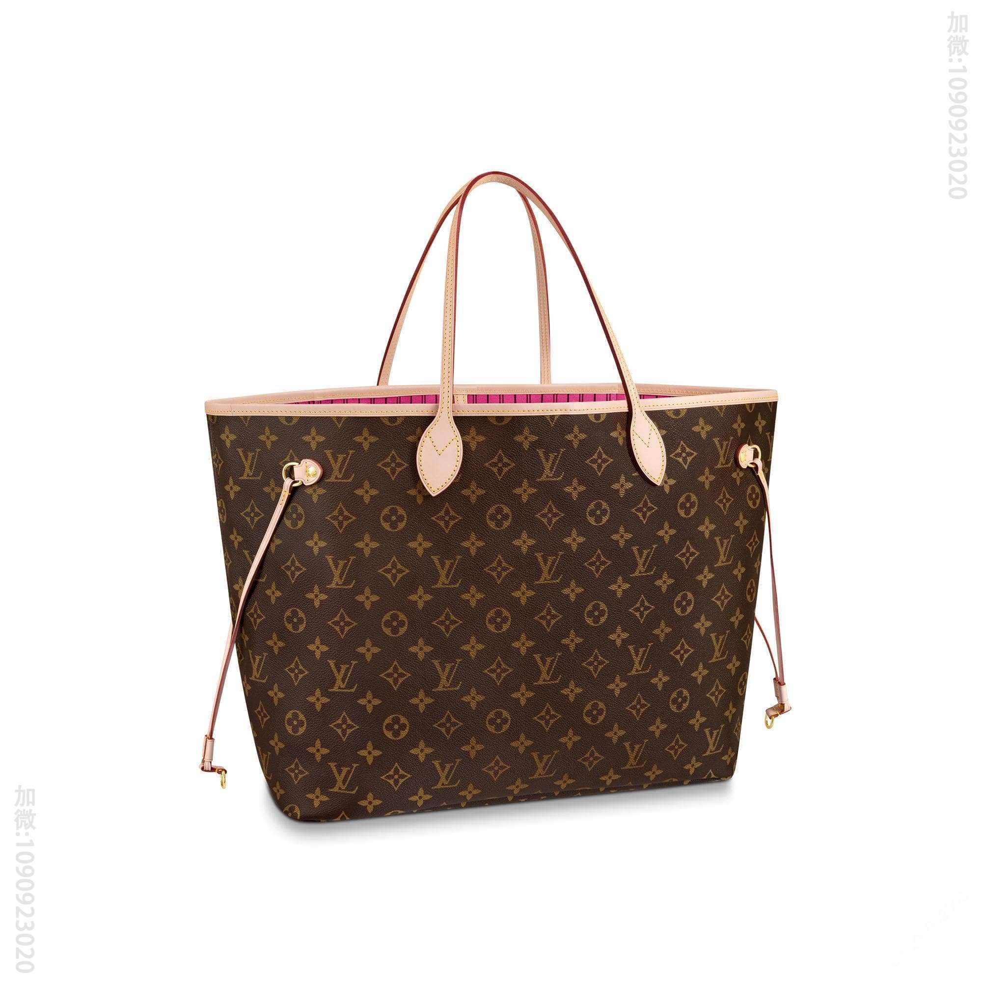 LV NEVERFULL 大号手袋购物袋 M41180 牡丹粉内里