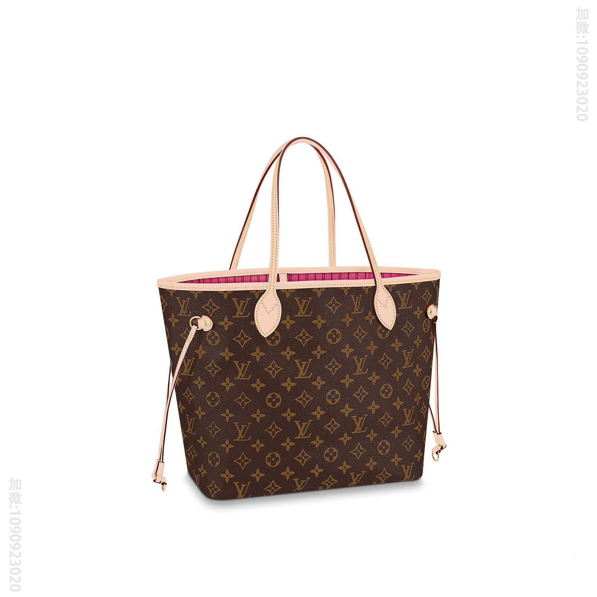 LV NEVERFULL 中号手袋购物袋 M41178 玫红内里