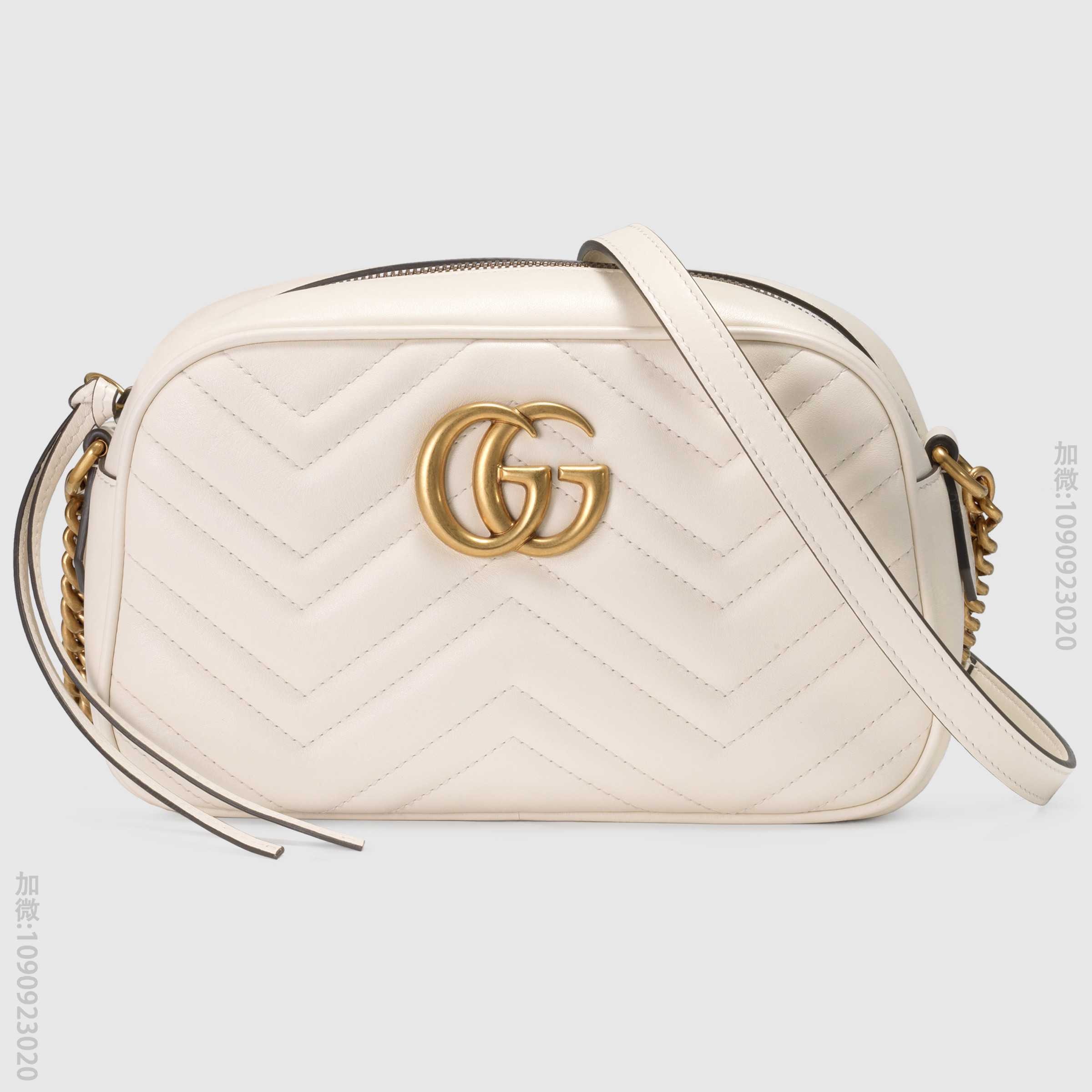 G74549_古驰单肩包 Gucci/古驰 GG Marmont系列小号绗缝肩背包 447632白色 古驰单肩女包