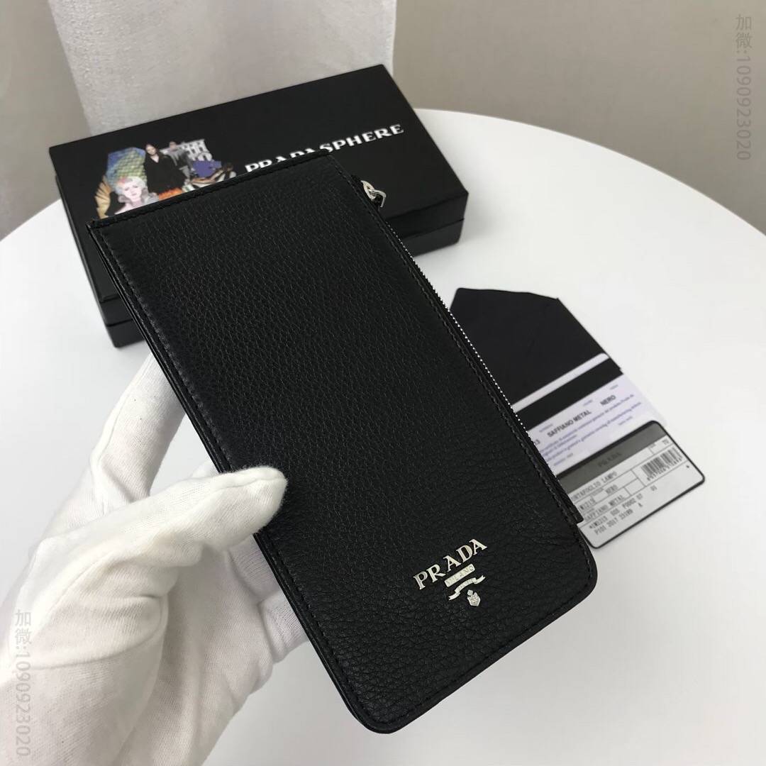 Prada/普拉达 28卡位摔纹牛皮多卡位卡包 1M1213