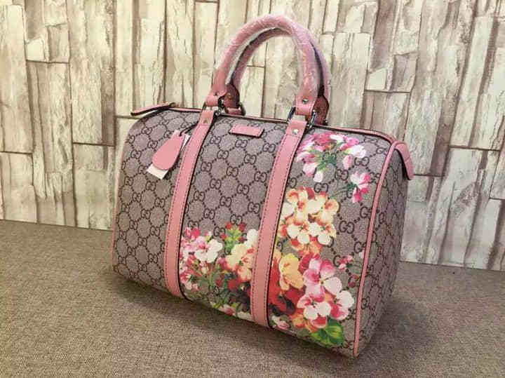 Gucci古驰 代购女士人造革手提女包 193603玫瑰樱花粉