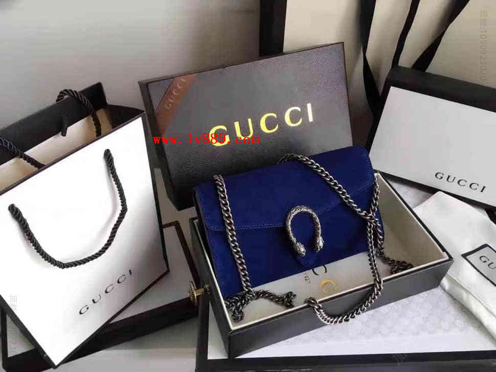 Gucci古驰 香港渠道 401231 磨砂配牛皮 女士链条单肩斜跨包 酒神系列